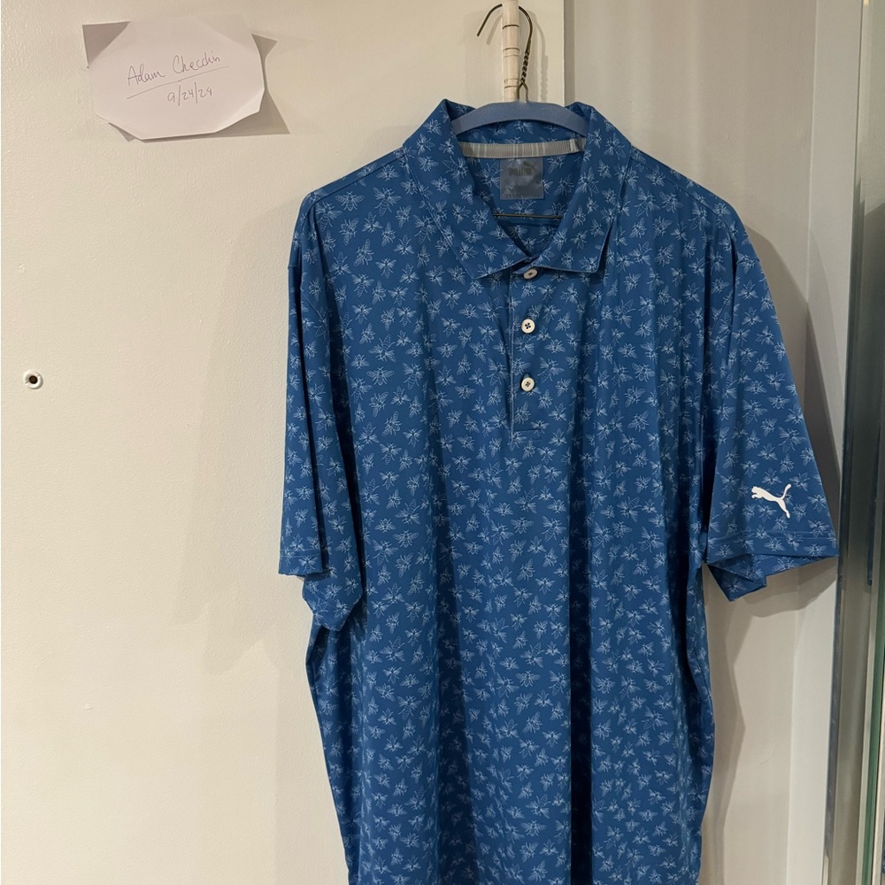 Puma Golf Polo - Blue with Bee Print
